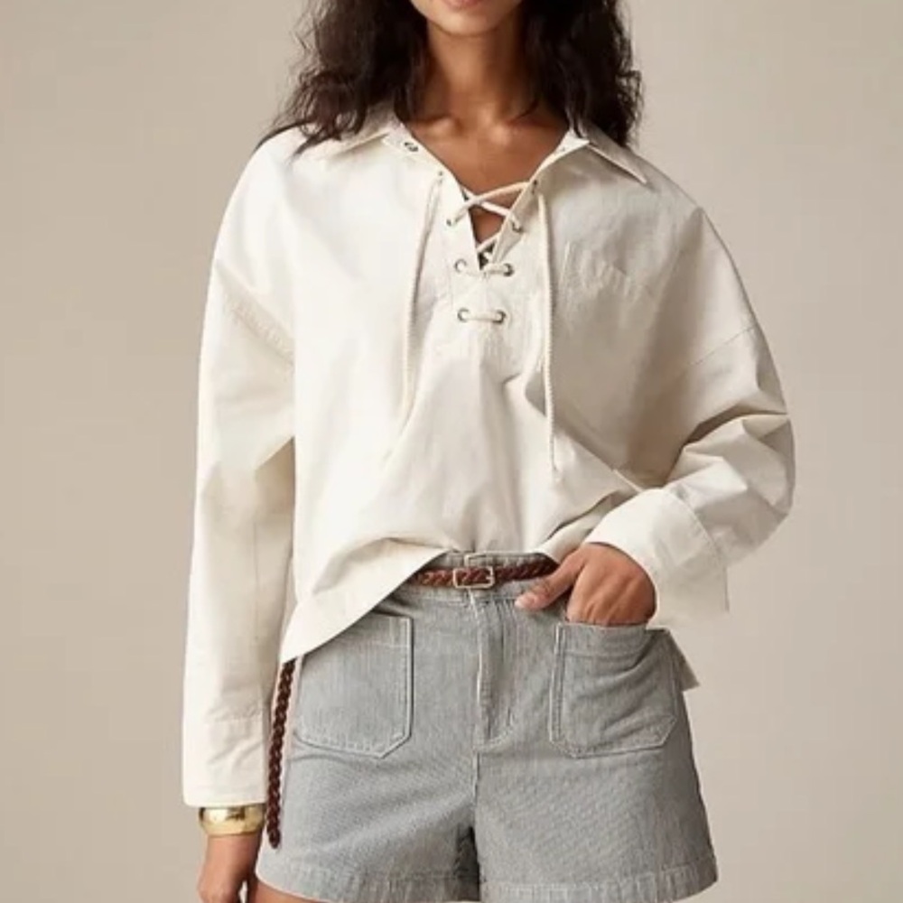 J. Crew Lace-Up Nautical Top